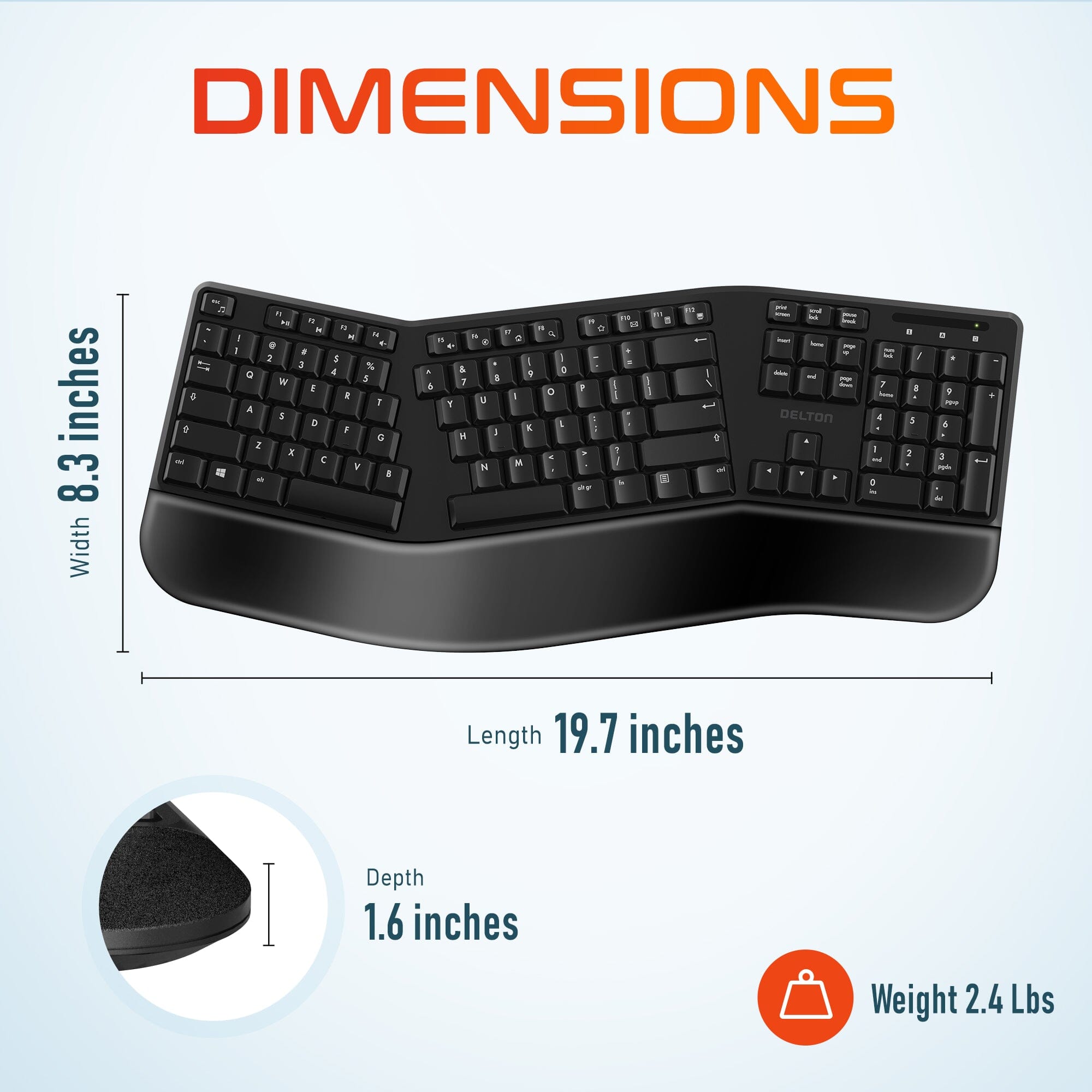 Delton KB200 and S12 Wireless Ergonomic Keyboard and Wireless Mouse Computer Pointing Device Accessory Wireless Keyboard & Mouse Set - Tophatter Daily Deals